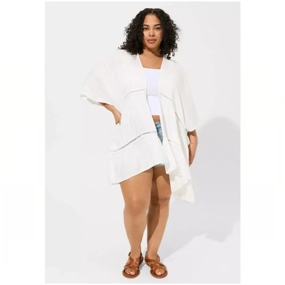 Torrid Flowy Inset Ruana - Picture 1 of 14